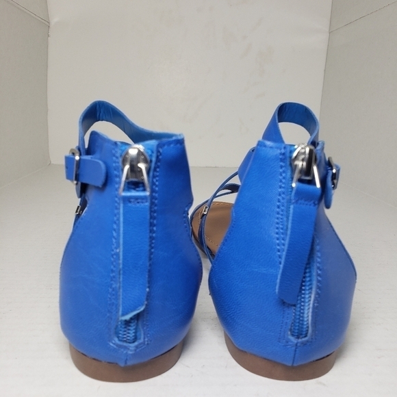 Breckelles Blue Open Toe Slip-On Zip Sandals Sz 8 - Picture 8 of 10